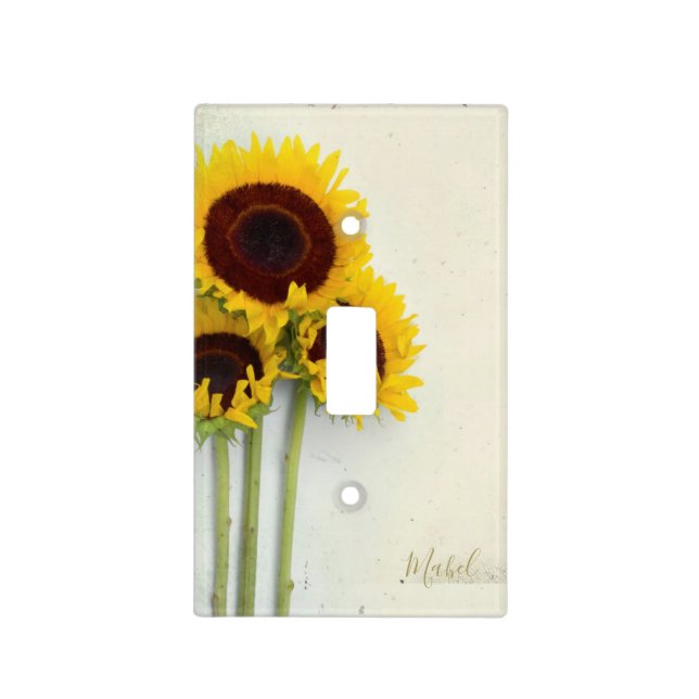 Sunflower Rustic Yellow Personal Light Switch Cover (Front)