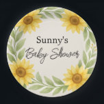 Sunflower & Sage Baby Shower Paper Plate<br><div class="desc">Bring farmhouse charm to your celebration with this Sunflower & Sage baby shower paper plate. Featuring a watercolor design of golden sunflowers, soft sage greenery, and rustic country style, this plate adds the perfect touch to your summer or garden-themed party. Ideal for farmhouse baby showers, boho celebrations, or gender-neutral events....</div>