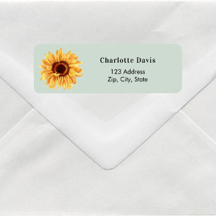 Sunflower sage green return address label