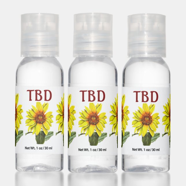 Sunflower Sanitizer / Lotion Travel Bottle Set (Set)