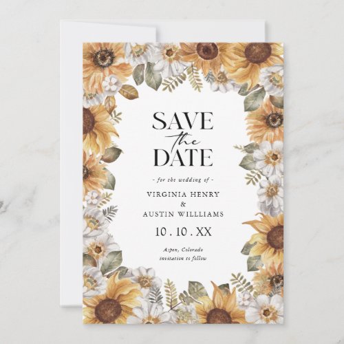 Sunflower Save The Date