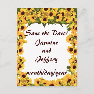 Sunflower Save the Date! Announcement Postcard