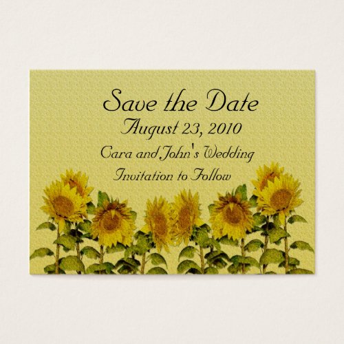 Sunflower Save the Date Card Business Cards