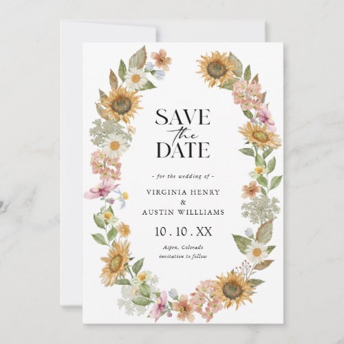 Sunflower Save the Date Card