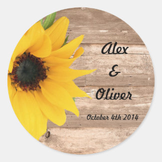 Sunflower Save the date envelope sticker