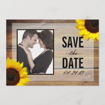 Sunflower Save The Date Invitation by party_depot at Zazzle