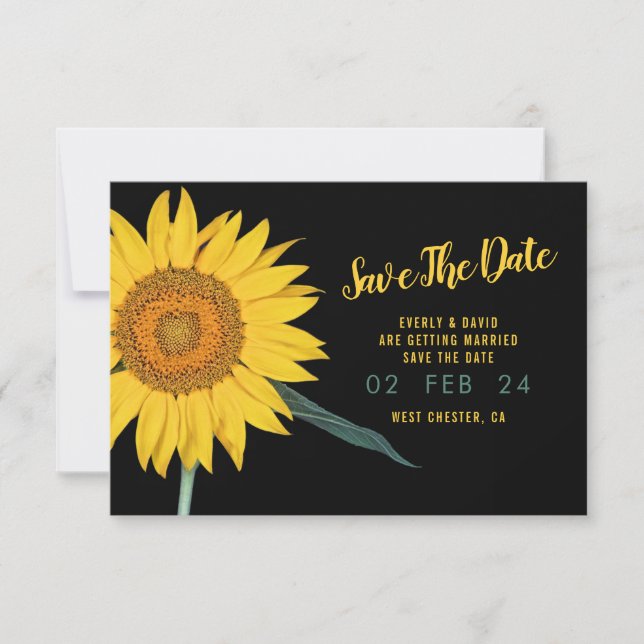 Sunflower Save The Date Invitation (Front)