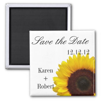 Sunflower: Save The Date Magnet by delightfulphoto at Zazzle