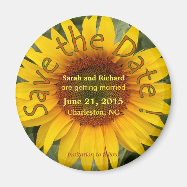 Sunflower Save the Date Magnet (Front)