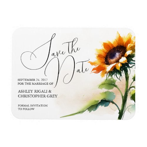 Sunflower Save The Date Magnet