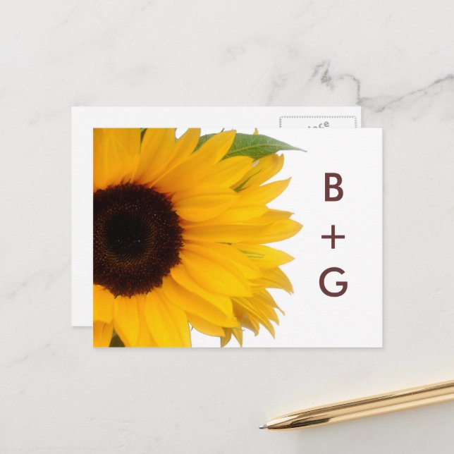 Sunflower Save the Date Postcard (Front/Back In Situ)