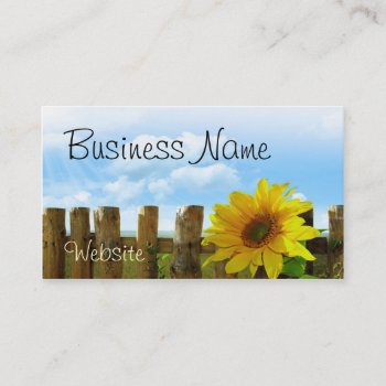 Sunflower Scene Business Card by KybritorKreations at Zazzle