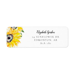 Sunflower Script Elegant Simple Chic Modern Label