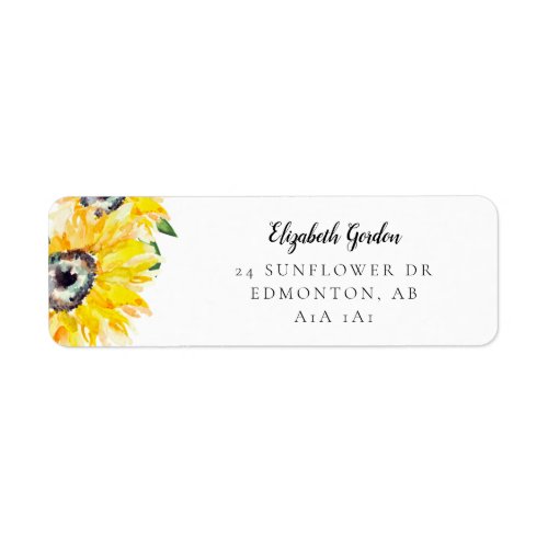 Sunflower Script Elegant Simple Chic Modern Label