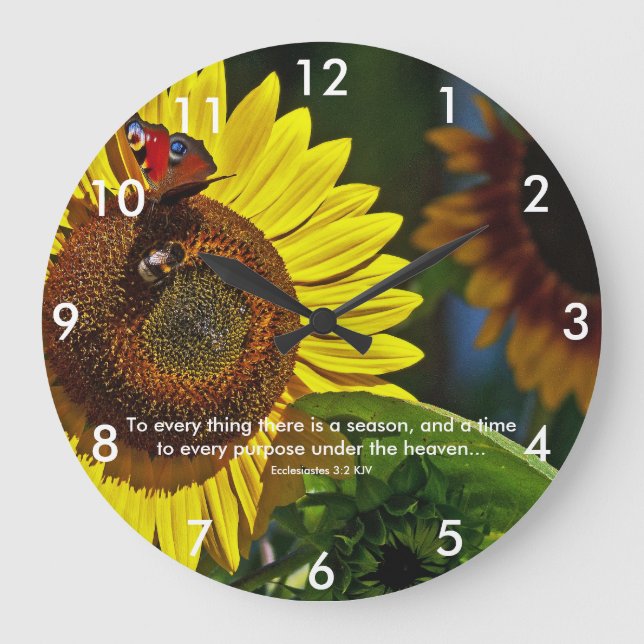 Sunflower Scripture Large Clock (Front)