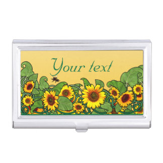Sunflower Scroll Business Card Case