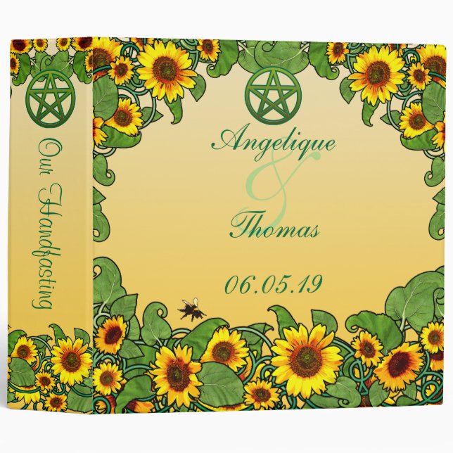 Sunflower Scroll Photo Album Binder (Front/Spine)