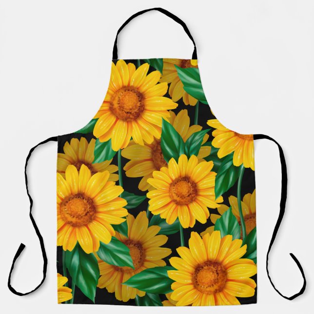 Sunflower seamless pattern. Background with yellow Apron (Front)