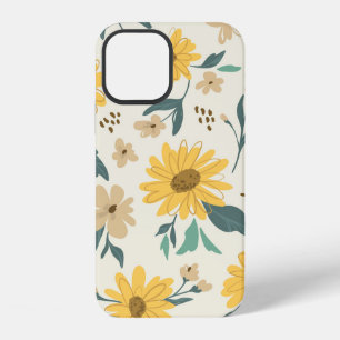 Sunflower seamless pattern. Yellow daisy on off wh iPhone 12 Case