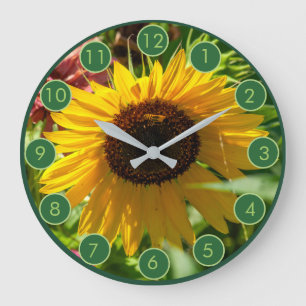 Sunflower Season Year-Round  Large Clock