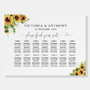 Sunflower Seating Chart Foam Board