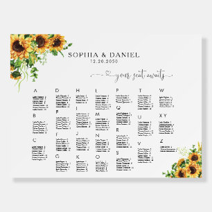 Sunflower Seating Chart Foam Board