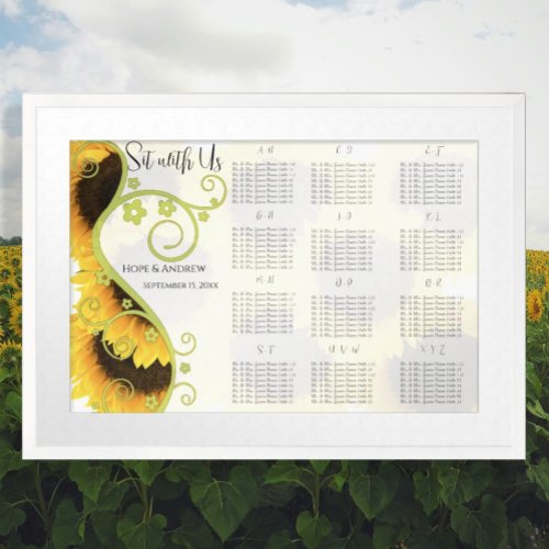 Sunflower Seating Chart Table Numbers