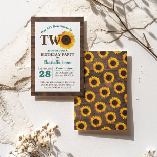 Sunflower Second Birthday Invitation