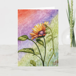 Sunflower Secrets at Sunset blank greeting Card