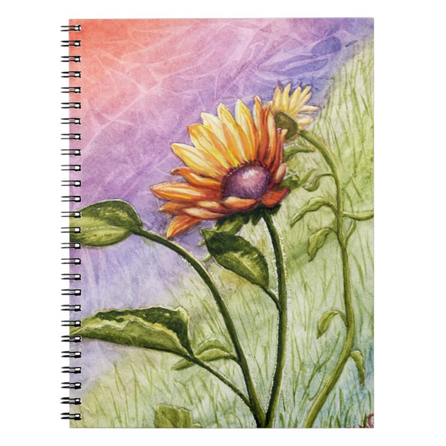 Sunflower Secrets at Sunset Notebook (Front)