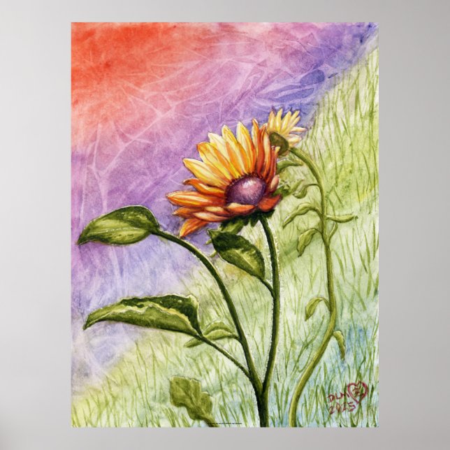 Sunflower Secrets at Sunset Poster (Front)