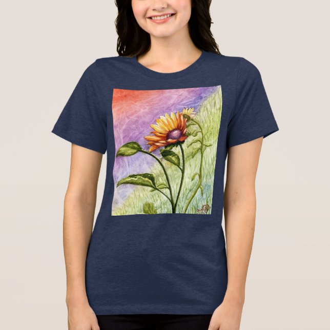 Sunflower Secrets at Sunset Tri-Blend Shirt (Front)