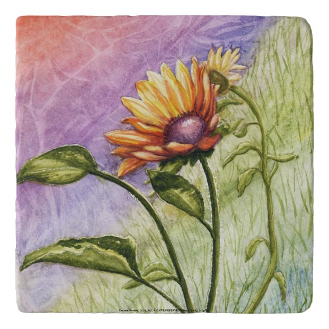 Sunflower Secrets at Sunset Trivet (Front)