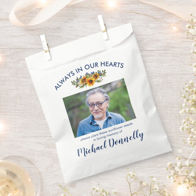Sunflower Seed Memorial Funeral Favor Bag (Clipped)