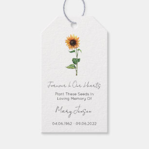 Sunflower Seed Packet Funeral Gift Tags