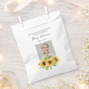 Sunflower Seed Packet Memorial Funeral Favor Bag