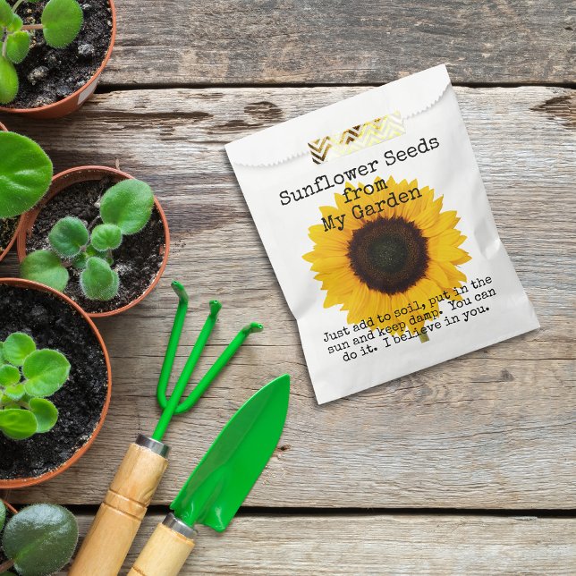 Sunflower Seed Saving Paper Garden Favor Bag (Sunflower seed storage bags)