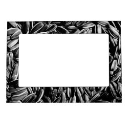 Sunflower Seeds - Black and White Photograph Magnetic Picture Frame