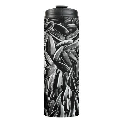 Sunflower Seeds _ Black and White Photograph Thermal Tumbler