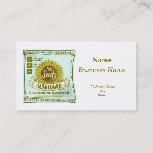 Sunflower seeds business card