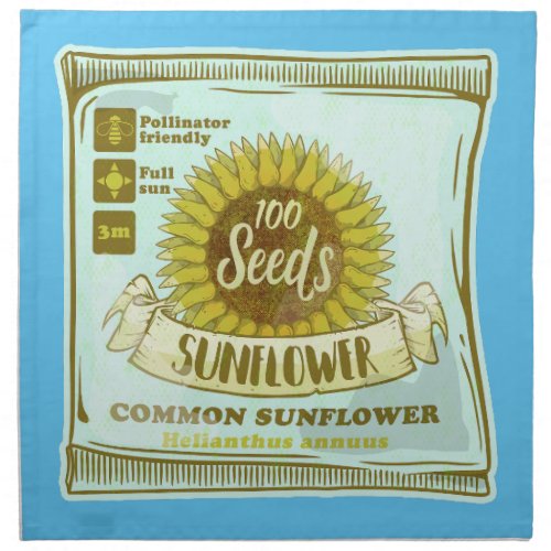 Sunflower seeds cloth napkin