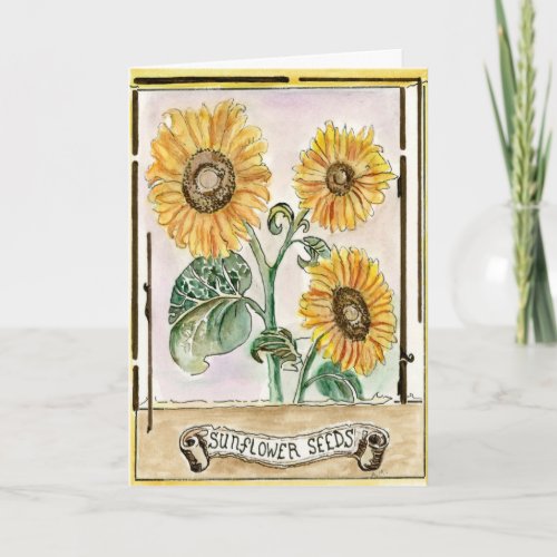 Sunflower Seeds design on a Greeting Card Card