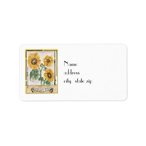 Sunflower Seeds design on Return Address Labels