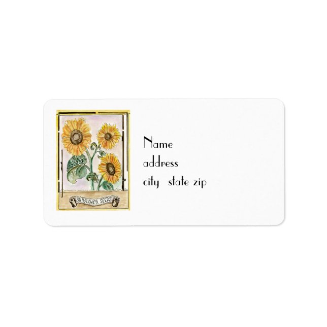 Sunflower Seeds design on Return Address Labels (Front)