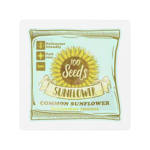 Sunflower seeds metal print