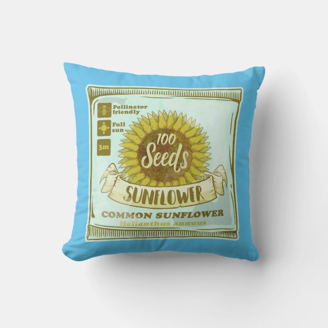 Sunflower seeds throw pillow (Front)