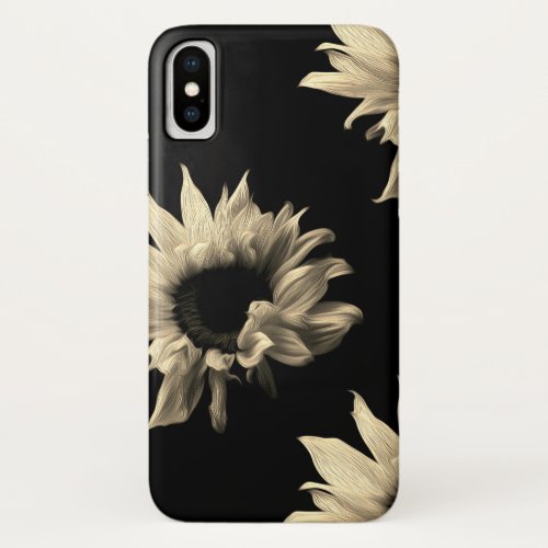 Sunflower _ Sepia Fine Art Photograph Unique Cool iPhone XS Case