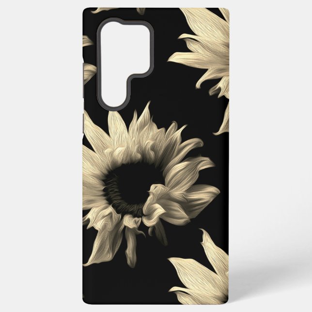 Sunflower - Sepia Fine Art Photograph Unique Cool Samsung Galaxy Case (Back)