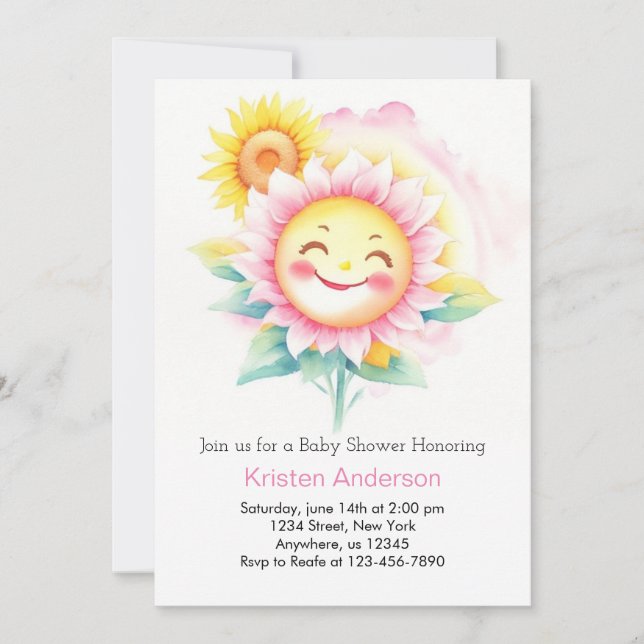 Sunflower Serenade Boho Girl Baby Shower Invitation (Front)