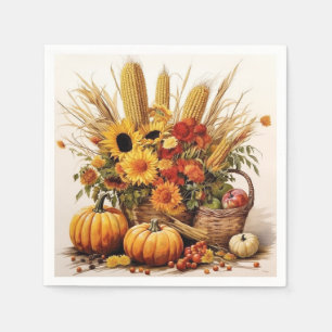 Sunflower Serenade: Foliage and Florals Napkins